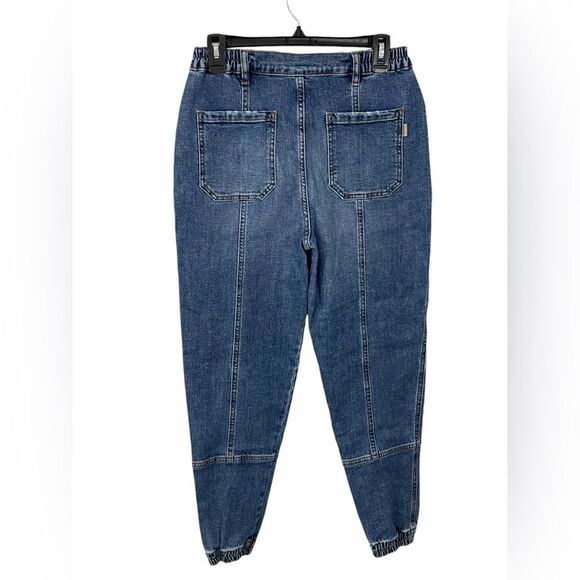 NWT Retrofête Carter Pant Jeans in Dark Bluejay Size 26 High Rise Barrel Jogger - Picture 7 of 13